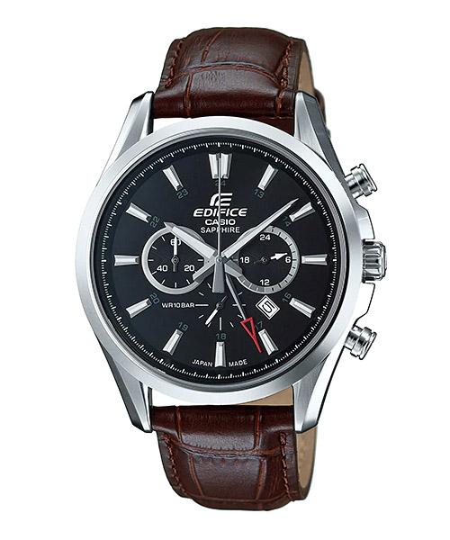 CASIO EDIFICE นาฬิกาข้อมือ นาฬิกากันน้ำ นาฬิกาของแท้ ประกันศูนย์ CMG 1 ปี รุ่น EFB-504JL-1A นาฬิกาสีน้ำตาล