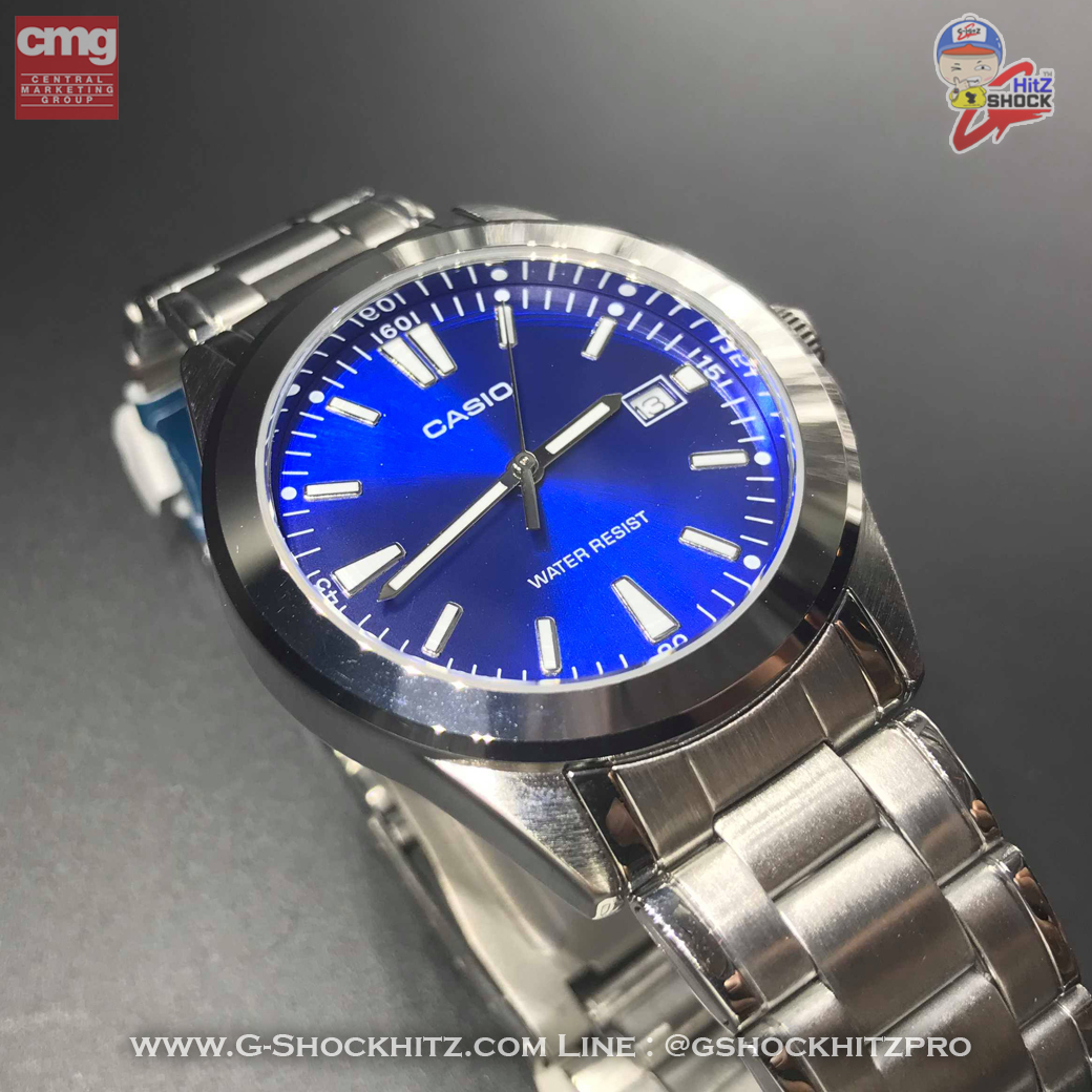 CASIO นาฬิกาคาสิโอ นาฬิกาข้อมือ นาฬิกากันน้ำ นาฬิกาของแท้ ประกันศูนย์ CMG 1 ปี รุ่น MTP-1215A-2A2 นาฬิกาสีเงิน