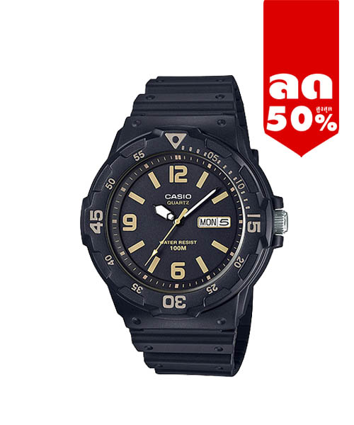 CASIO นาฬิกาคาสิโอ นาฬิกาข้อมือ นาฬิกากันน้ำ นาฬิกาของแท้ ประกันศูนย์ CMG 1 ปี รุ่น MRW-200H-1B3 นาฬิกาสีดำ
