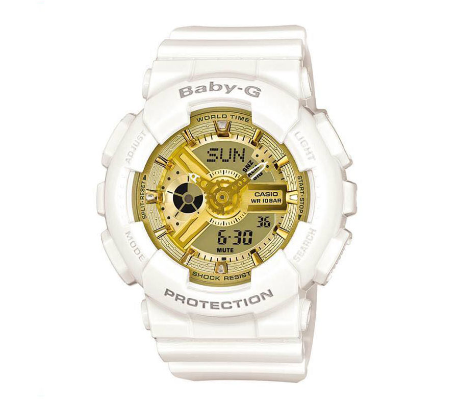 CASIO BABY-G นาฬิกาข้อมือ นาฬิกากันน้ำ นาฬิกาของแท้ ประกันศูนย์ CMG 1 ปี รุ่น BA-111GGA-7A นาฬิกาสีขาว