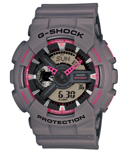 CASIO G-SHOCK นาฬิกาข้อมือ นาฬิกากันน้ำ นาฬิกาของแท้ ประกันศูนย์ CMG 1 ปี รุ่น GA-110TS-8A4 นาฬิกาสีเทา
