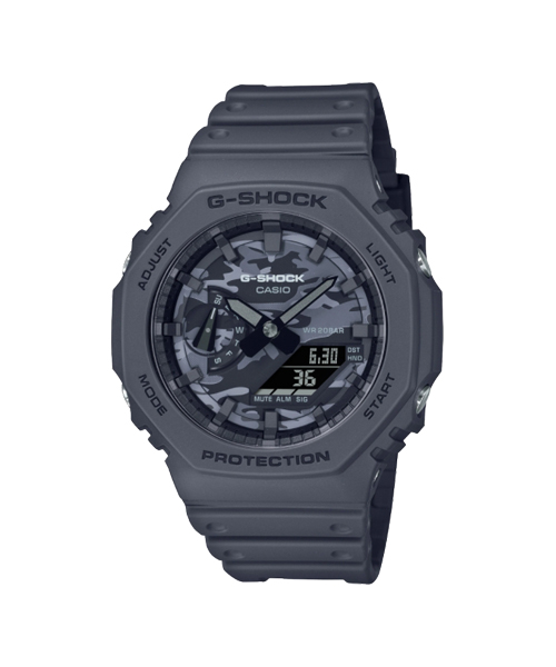 CASIO G-SHOCK นาฬิกาข้อมือ นาฬิกากันน้ำ นาฬิกาของแท้ ประกันศูนย์ CMG 1 ปี รุ่น GA-2100CA-8A นาฬิกาสีเทา