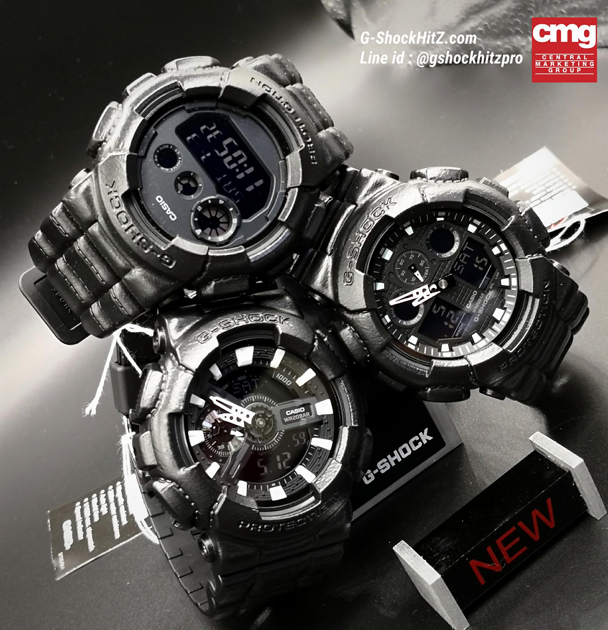 CASIO G-SHOCK นาฬิกาข้อมือ นาฬิกากันน้ำ นาฬิกาของแท้ ประกันศูนย์ CMG 1 ปี รุ่น GA-100BT-1A นาฬิกาสีดำ