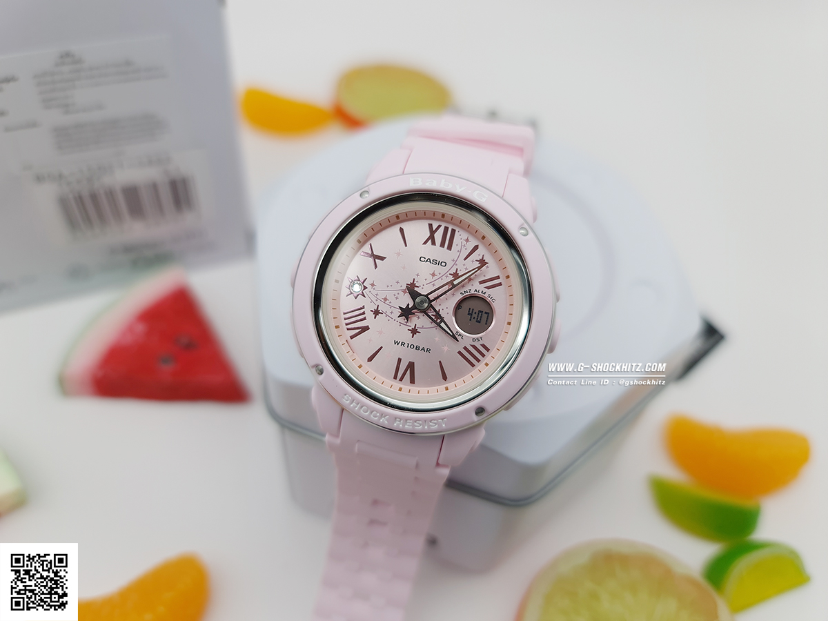 CASIO BABY-G นาฬิกาข้อมือ นาฬิกากันน้ำ นาฬิกาของแท้ ประกันศูนย์ CMG 1 ปี รุ่น BGA-150ST-4A นาฬิกาสีชมพู