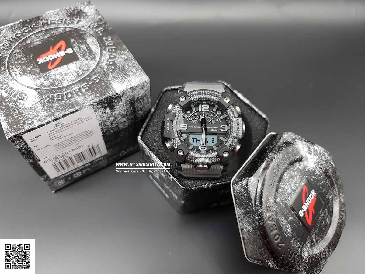 CASIO G-SHOCK นาฬิกาข้อมือ นาฬิกากันน้ำ นาฬิกาของแท้ ประกันศูนย์ CMG 1 ปี รุ่น GG-B100-8A นาฬิกาสีดำ