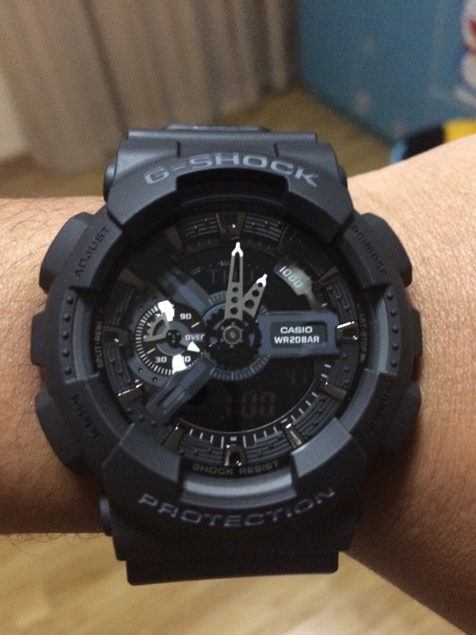 CASIO G-SHOCK นาฬิกาข้อมือ นาฬิกากันน้ำ นาฬิกาของแท้ ประกันศูนย์ CMG 1 ปี รุ่น GA-110-1B นาฬิกาสีดำ