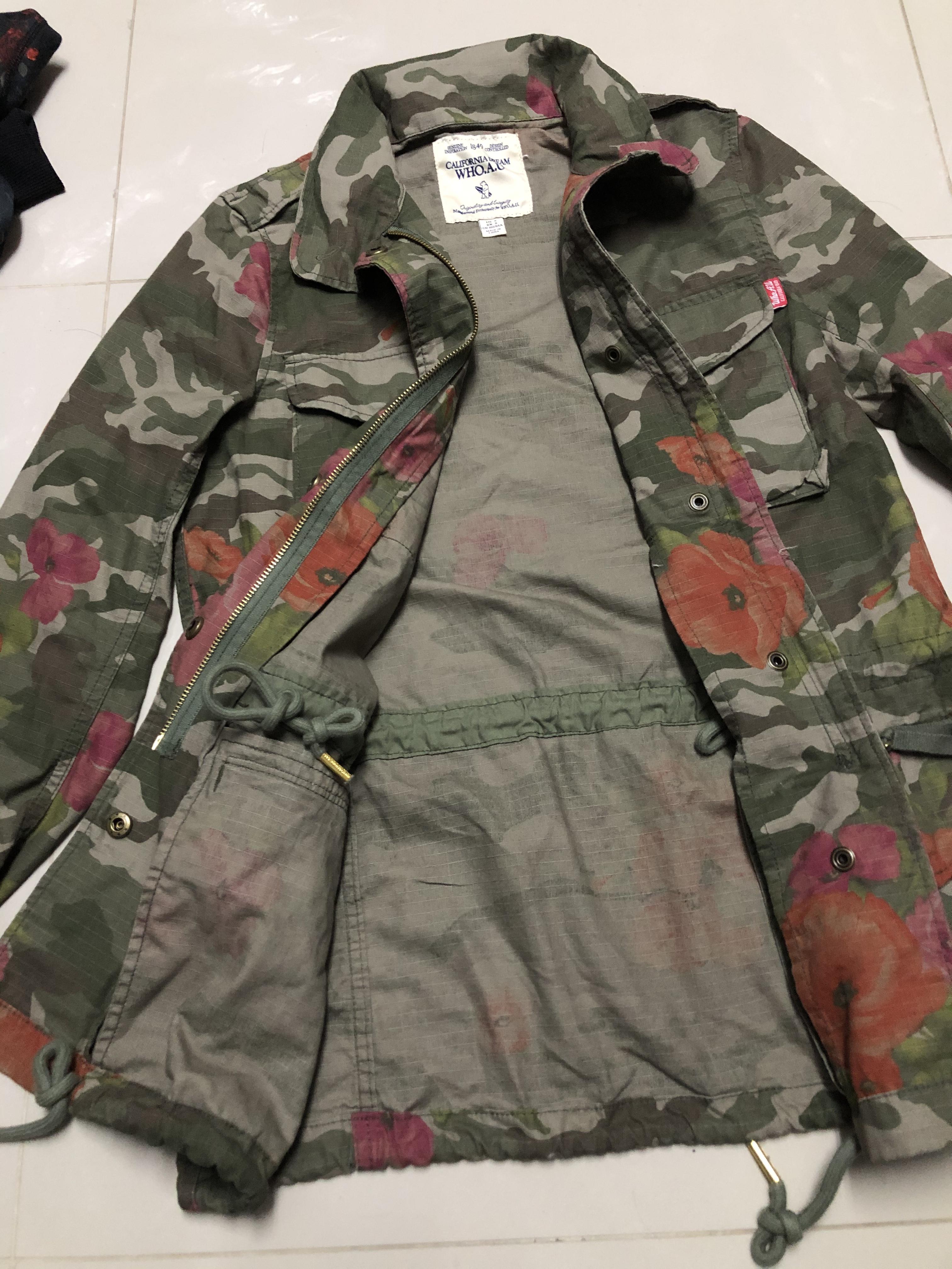 Who.au เสื้อนอกทหาร เสื้อแจ็คเก็ต ลายพรางFlora camo แนวทหาร แพทเทินสวย เท่ห์ มาก แบรนด์Who.Au คะ สำเนา สำเนา สำเนา สำเนา สำเนา เขียว
