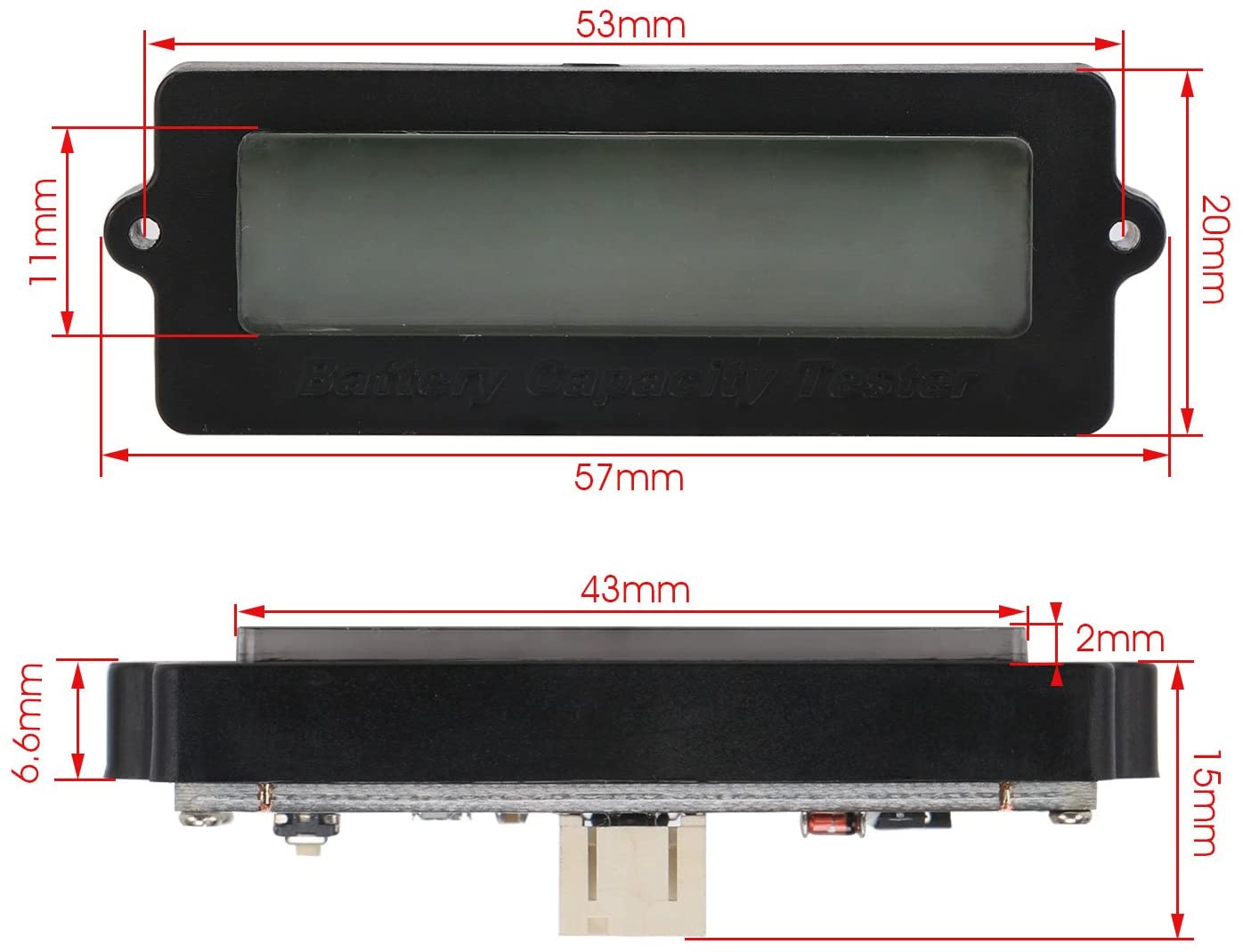 LY6W Lead Acid Battery Capacity Indicator LCD Digit Display Meter Lithium Battery Power Detector Tester Voltmeter