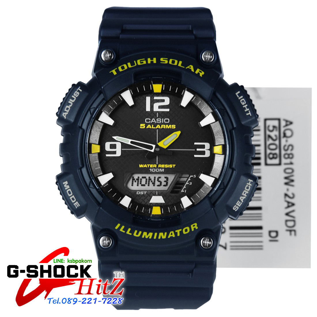 CASIO นาฬิกาคาสิโอ นาฬิกาข้อมือ นาฬิกากันน้ำ นาฬิกาของแท้ ประกันศูนย์ CMG 1 ปี รุ่น AQ-S810W-2A นาฬิกาสีกรม