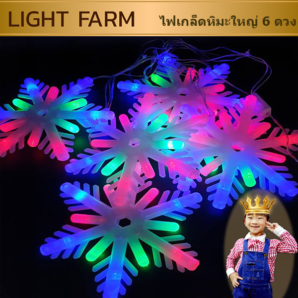 ไฟเกล็ดหิมะ ใหญ่ 6 ดวง