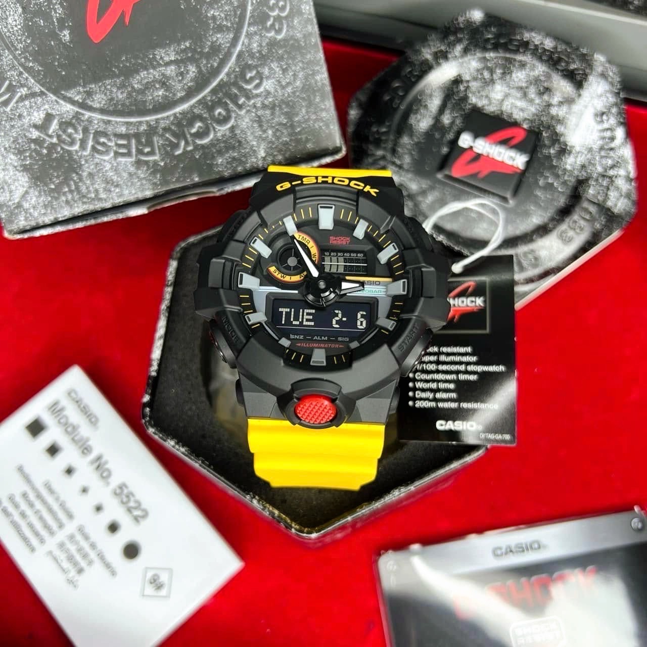 CASIO MID YEAR SALE G-SHOCK นาฬิกาข้อมือ นาฬิกากันน้ำ นาฬิกาของแท้ ประกันศูนย์ CMG 1 ปี รุ่น GA-700MT-1A9 นาฬิกาสีดำ