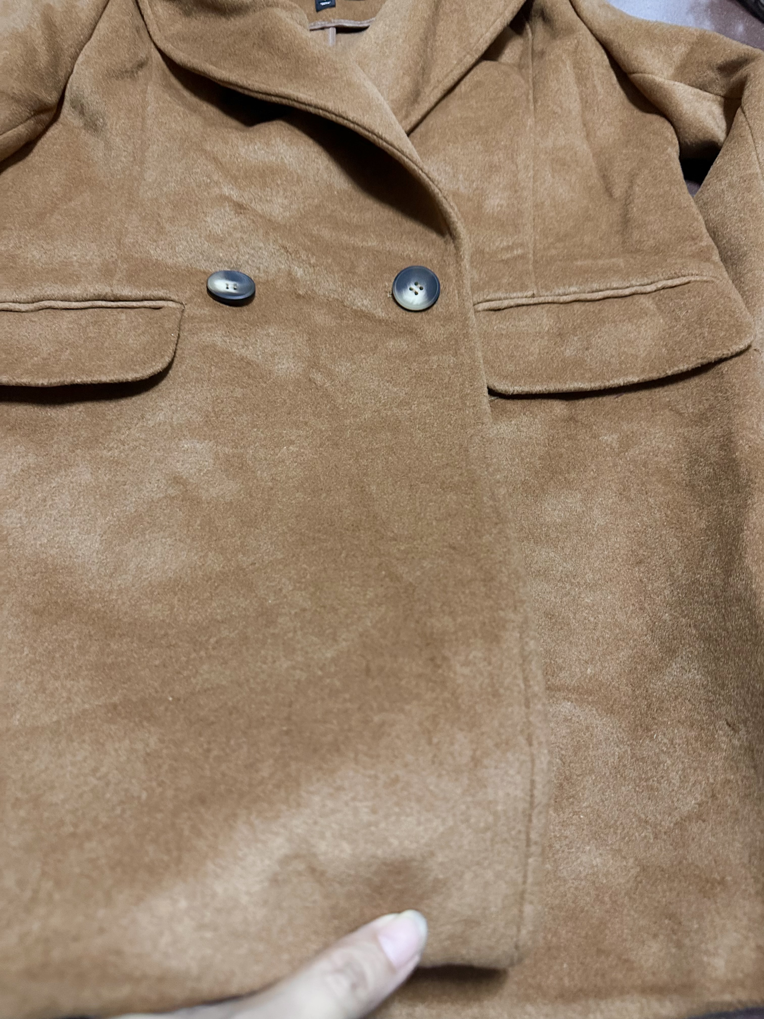 Love tree เสื้อโค้ทกันหนาว เสื้อกันหนาว overcoat โค้ทวูล สีcamel belt coat สีครีมเบจ แบรนด์ RIVER ISLAND Camel