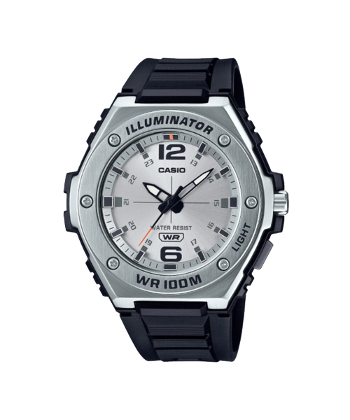 CASIO นาฬิกาคาสิโอ นาฬิกาข้อมือ นาฬิกากันน้ำ นาฬิกาของแท้ ประกันศูนย์ CMG 1 ปี รุ่น MWA-100H-7A นาฬิกาสีเงิน