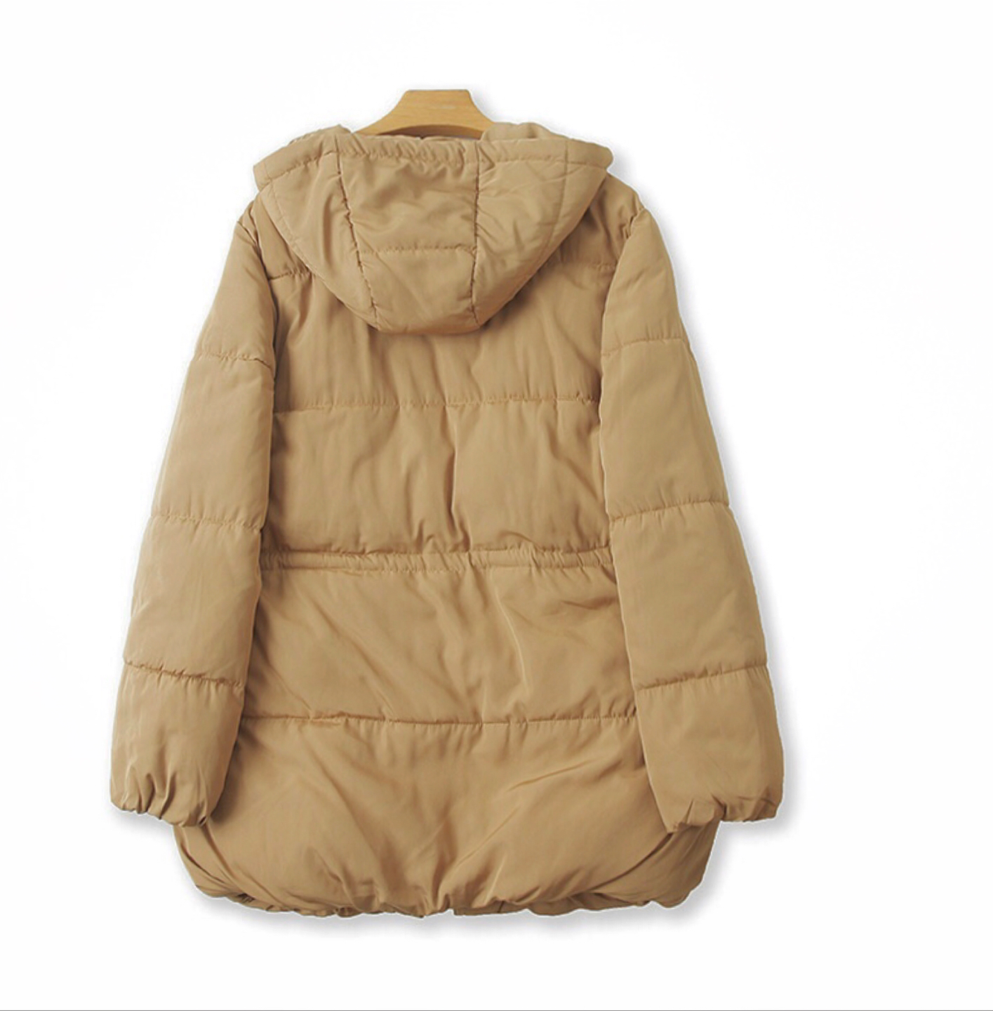 เสื้อกันหนาว เสื้อฮู้ดเฟอร์ บุนวมอุ่น สีนู้ดส้ม แบรนด์ Cranberry jeans (padded puffer coat สำเนา