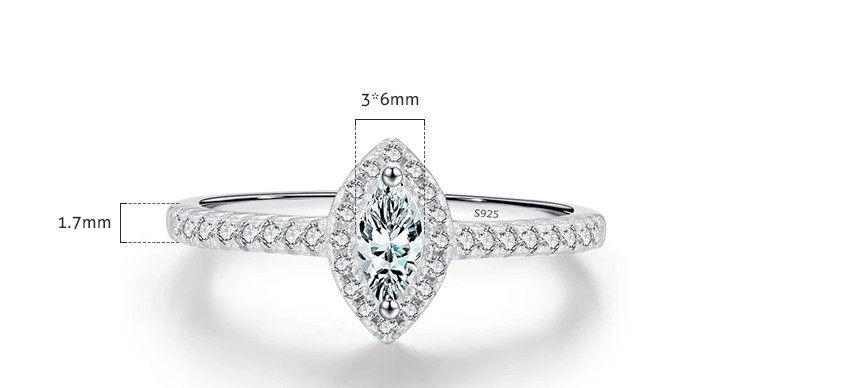 แหวนเงินแท้ 925 แหวนเพชร น้ำงาม ออกแบบ ลวดลาย แบบเมล็ดข้าว เพชรเรียงสวย แหวนใส่ออกงาน 625968