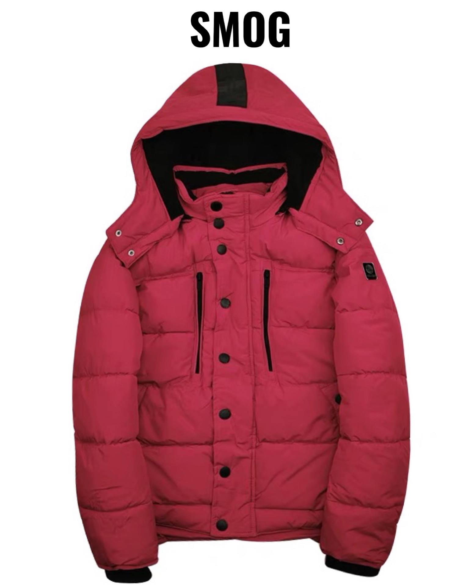 เสื้อกันหนาว เสื้อฮู้ดเฟอร์ บุนวมอุ่น สีขาว แบรนด์ SMOG (padded puffer coat ขาว