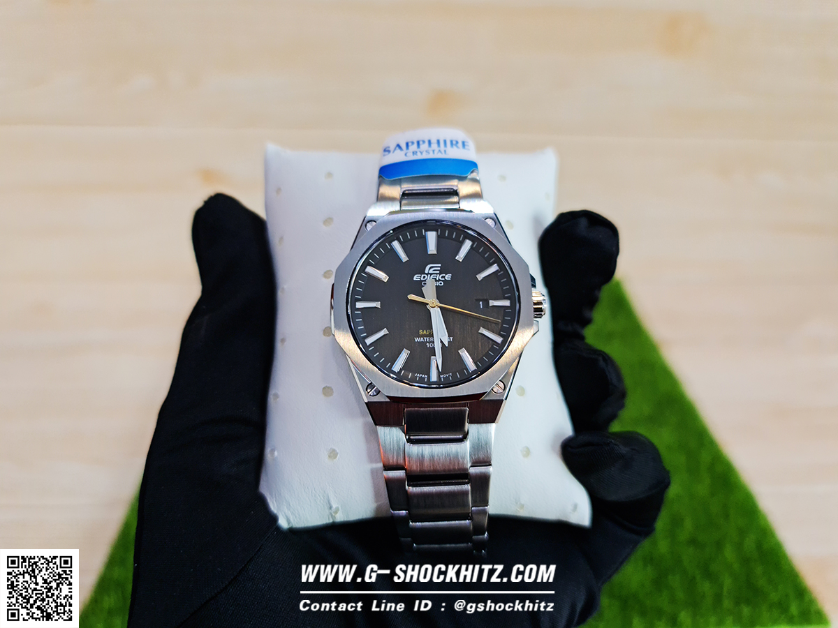 CASIO EDIFICE นาฬิกาข้อมือ นาฬิกากันน้ำ นาฬิกาของแท้ ประกันศูนย์ CMG 1 ปี รุ่น EFR-S108D-1A นาฬิกาสีเงิน