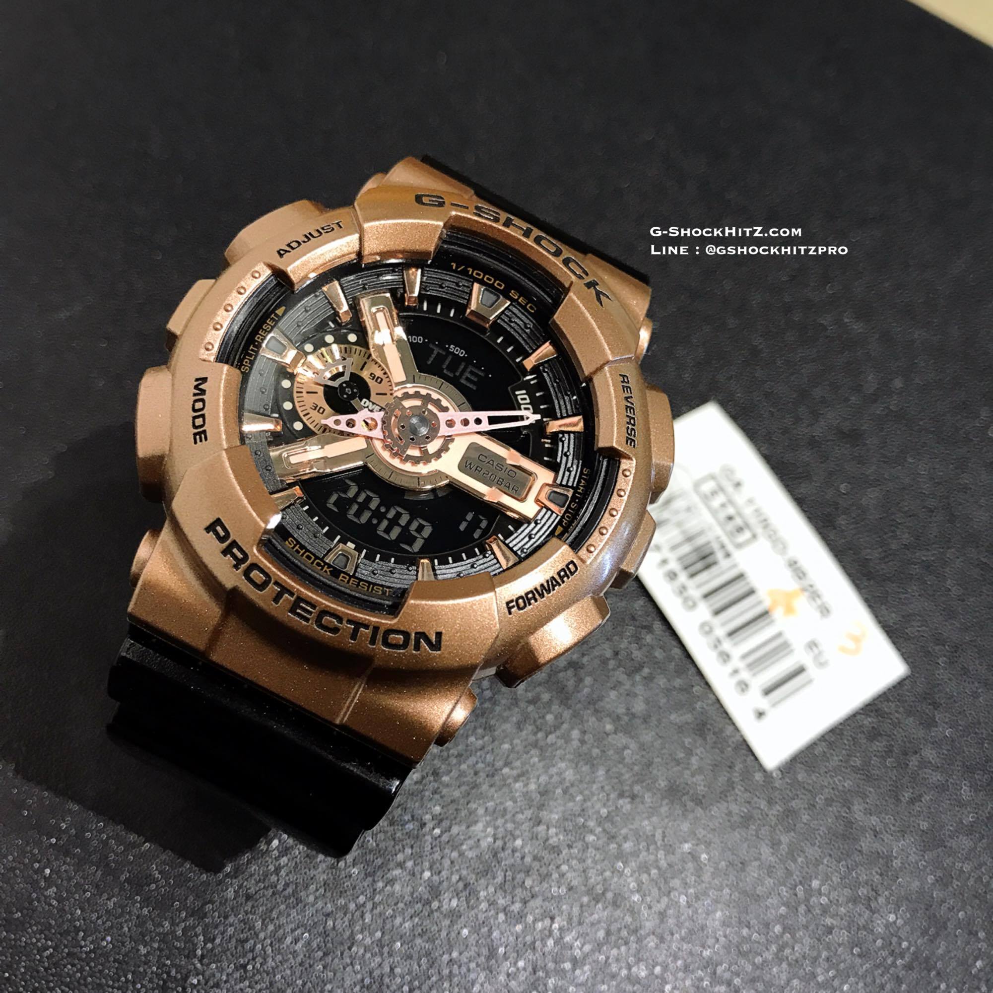 CASIO G-SHOCK นาฬิกาข้อมือ นาฬิกากันน้ำ นาฬิกาของแท้ ประกันศูนย์ CMG 1 ปี รุ่น GA-110GD-9B2 นาฬิกาสีน้ำตาล