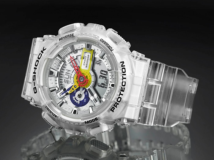 CASIO G-SHOCK นาฬิกาข้อมือ นาฬิกากันน้ำ นาฬิกาของแท้ ประกันศูนย์ CMG 1 ปี รุ่น GA-110FRG-7A นาฬิกาสีใส