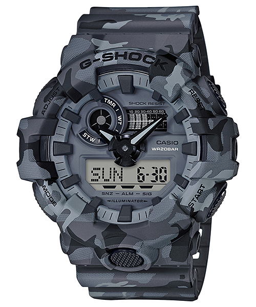 CASIO G-SHOCK นาฬิกาข้อมือ นาฬิกากันน้ำ นาฬิกาของแท้ ประกันศูนย์ CMG 1 ปี รุ่น GA-700CM-8A นาฬิกาสีเทา
