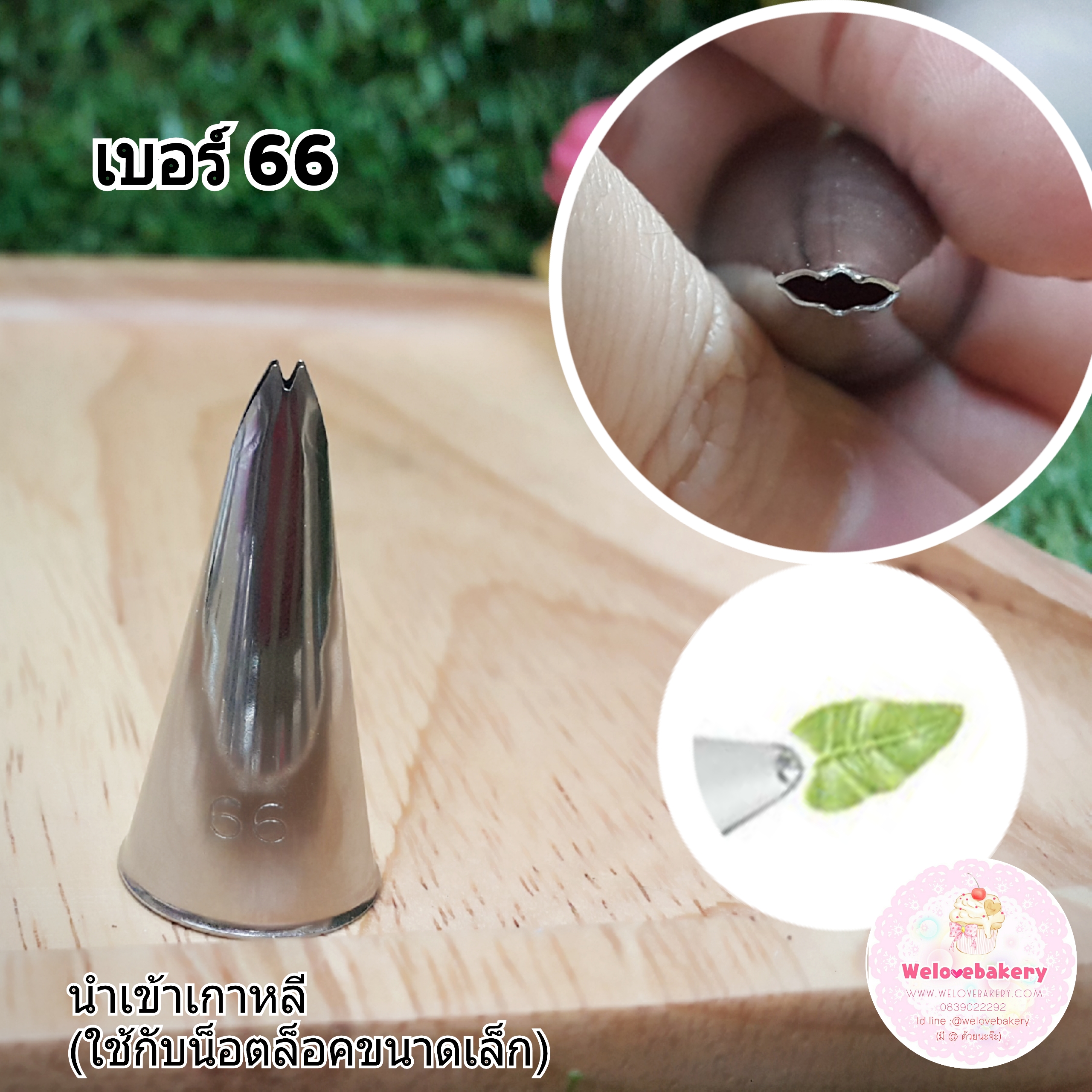 หัวบีบครีม/หัวบีบเกาหลี ใบไม้ เบอร์ 66 (Leaf Tube)