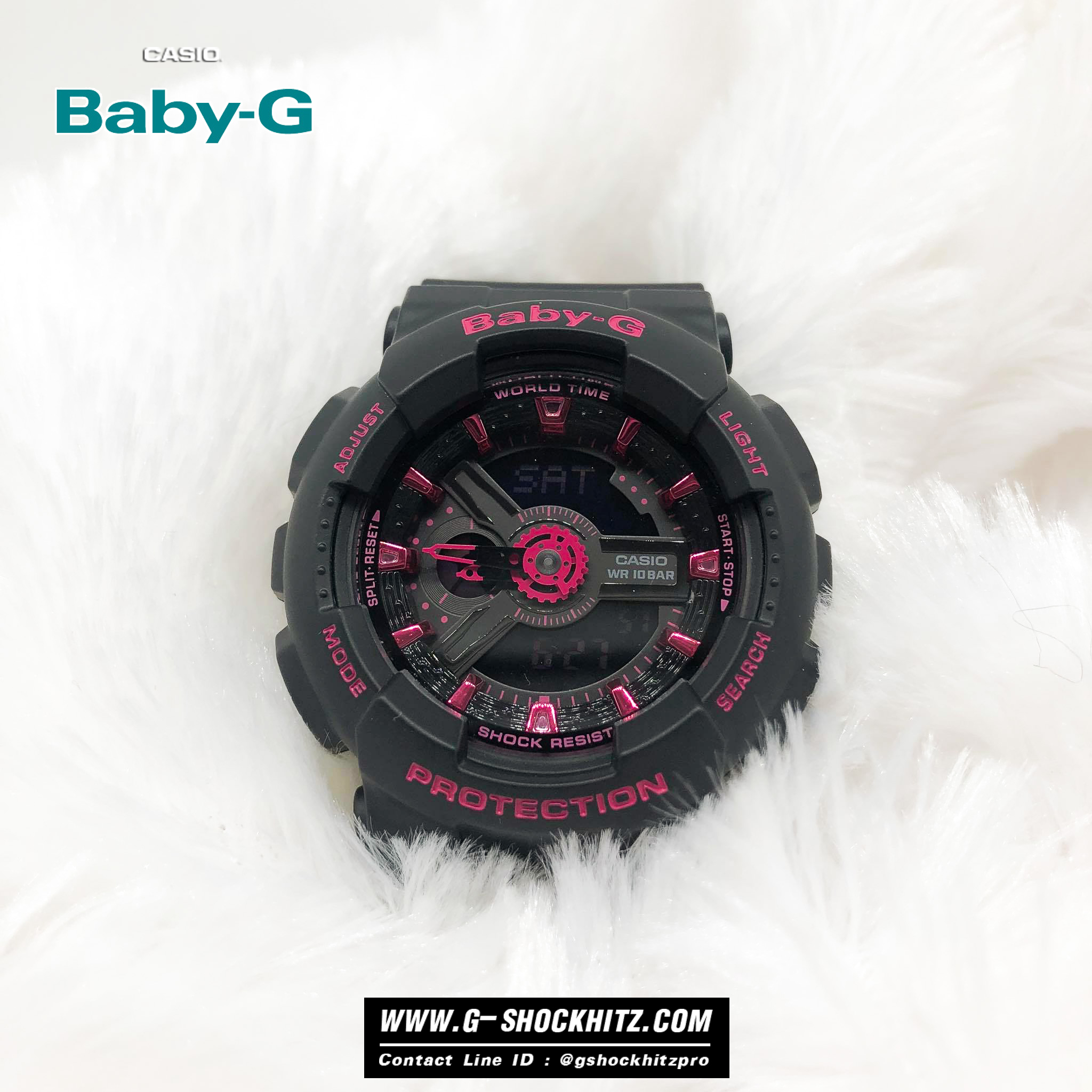 CASIO BABY-G นาฬิกาข้อมือ นาฬิกากันน้ำ นาฬิกาของแท้ ประกันศูนย์ CMG 1 ปี รุ่น BA-111-1A นาฬิกาสีดำ