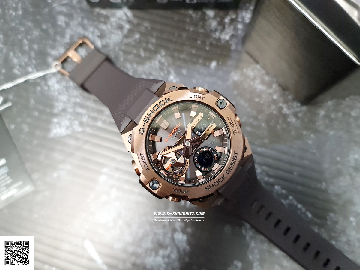 CASIO G-SHOCK นาฬิกาข้อมือ นาฬิกากันน้ำ นาฬิกาของแท้ ประกันศูนย์ CMG 1 ปี รุ่น GST-B400MV-5A นาฬิกาสีน้ำตาล