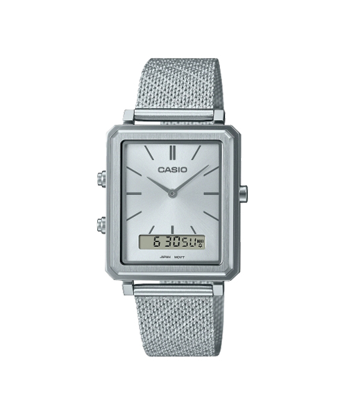 CASIO นาฬิกาคาสิโอ นาฬิกาข้อมือ นาฬิกากันน้ำ นาฬิกาของแท้ ประกันศูนย์ CMG 1 ปี รุ่น MTP-B205M-7E นาฬิกาสีเงิน