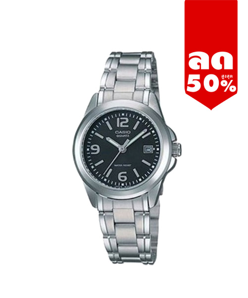 CASIO นาฬิกาคาสิโอ นาฬิกาข้อมือ นาฬิกากันน้ำ นาฬิกาของแท้ ประกันศูนย์ CMG 1 ปี รุ่น LTP-1215A-1A นาฬิกาสีเงิน