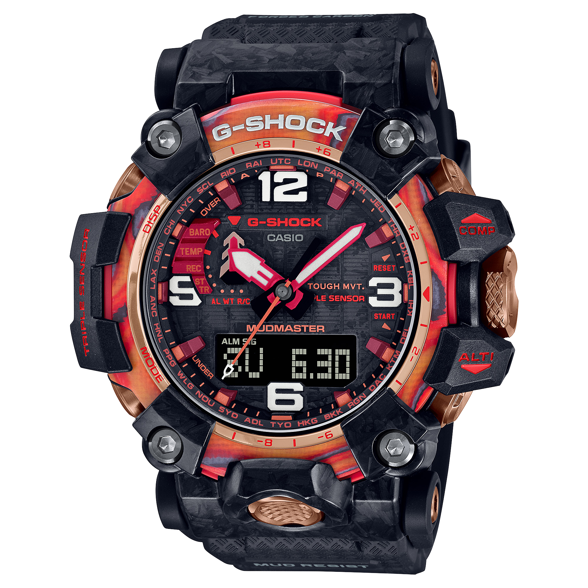 CASIO G-SHOCK นาฬิกาข้อมือ นาฬิกากันน้ำ นาฬิกาของแท้ ประกันศูนย์ CMG 1 ปี รุ่น GWG-2040FR-1A นาฬิกาสีดำ