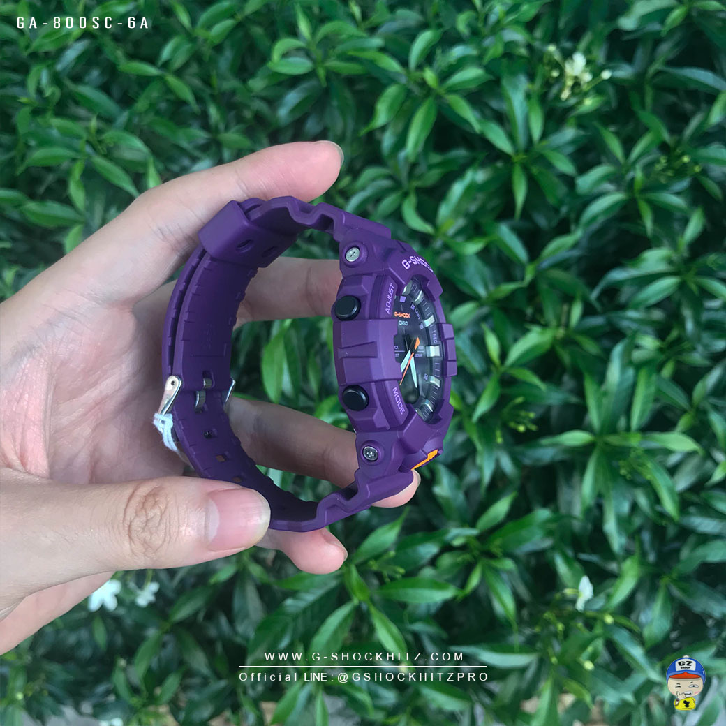 CASIO G-SHOCK นาฬิกาข้อมือ นาฬิกากันน้ำ นาฬิกาของแท้ ประกันศูนย์ CMG 1 ปี รุ่น GA-800SC-6A นาฬิกาสีม่วง