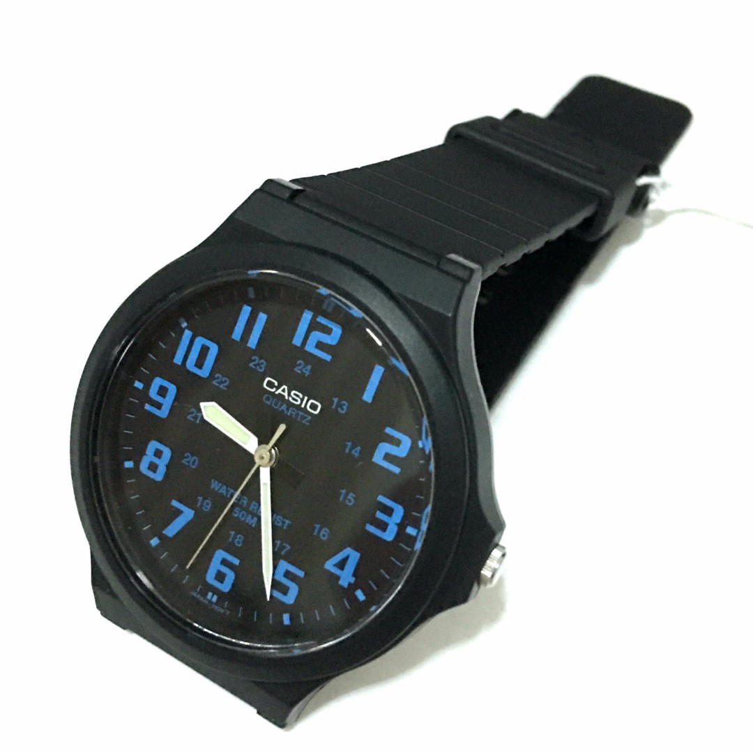 CASIO นาฬิกาคาสิโอ นาฬิกาข้อมือ นาฬิกากันน้ำ นาฬิกาของแท้ ประกันศูนย์ CMG 1 ปี รุ่น MW-240-2B นาฬิกาสีดำ