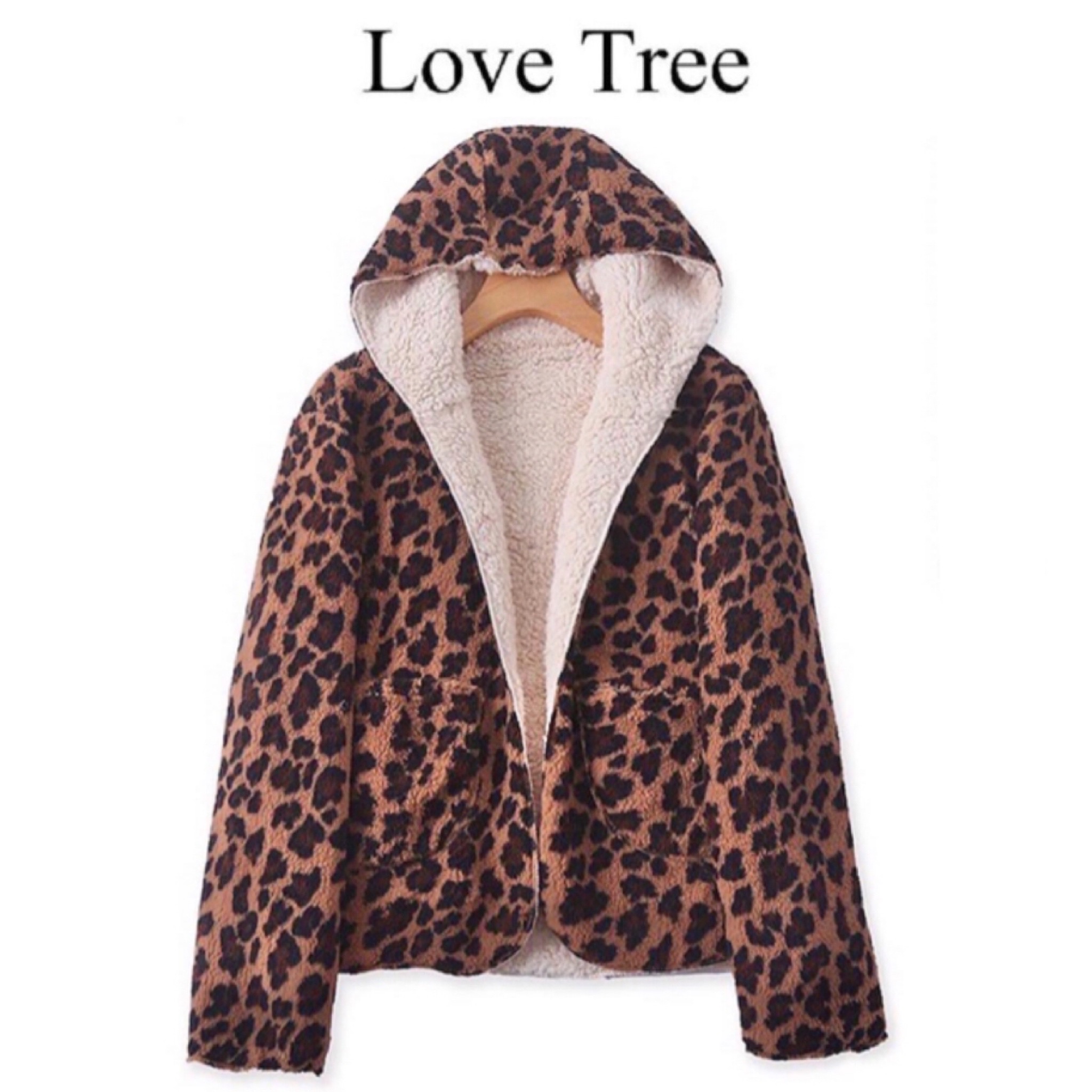 เสื้อเฟอร์กันหนาว หมวกฮู้ด เสื้อขน ลายเสือ แบรนด์ Love Tree ลายเสือ