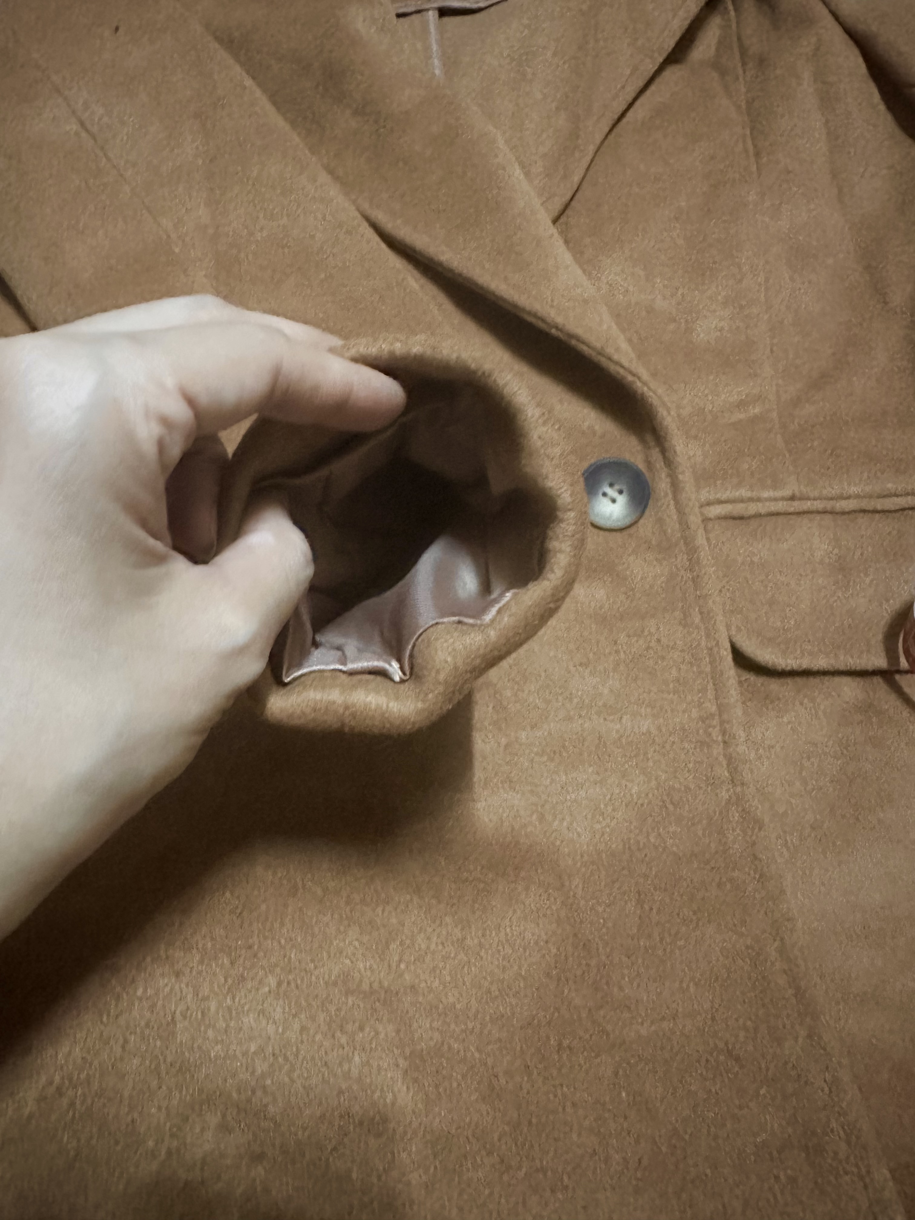 Love tree เสื้อโค้ทกันหนาว เสื้อกันหนาว overcoat โค้ทวูล สีcamel belt coat สีครีมเบจ แบรนด์ RIVER ISLAND Camel