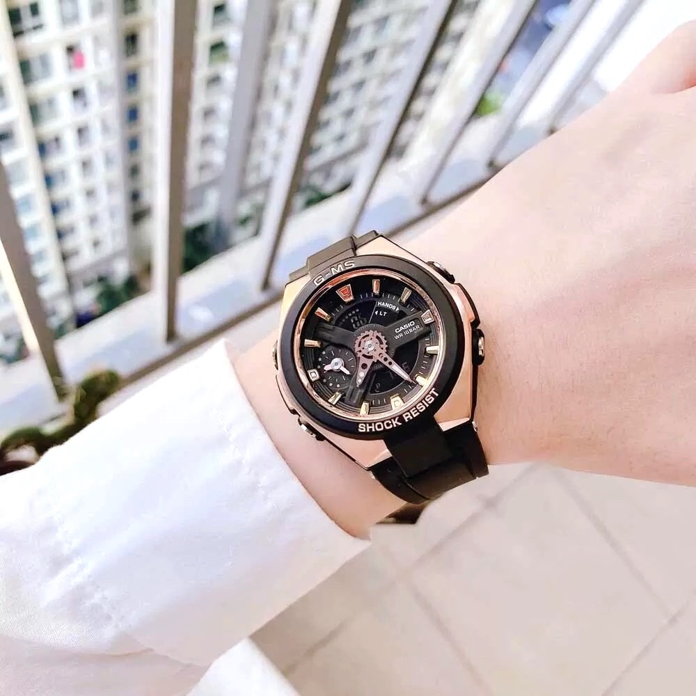 CASIO MID YEAR SALE G-MS พร้อมส่ง นาฬิกาข้อมือ นาฬิกากันน้ำ นาฬิกาของแท้ ประกันศูนย์ CMG 1 ปี รุ่น MSG-400G-1A1 นาฬิกาสีดำ