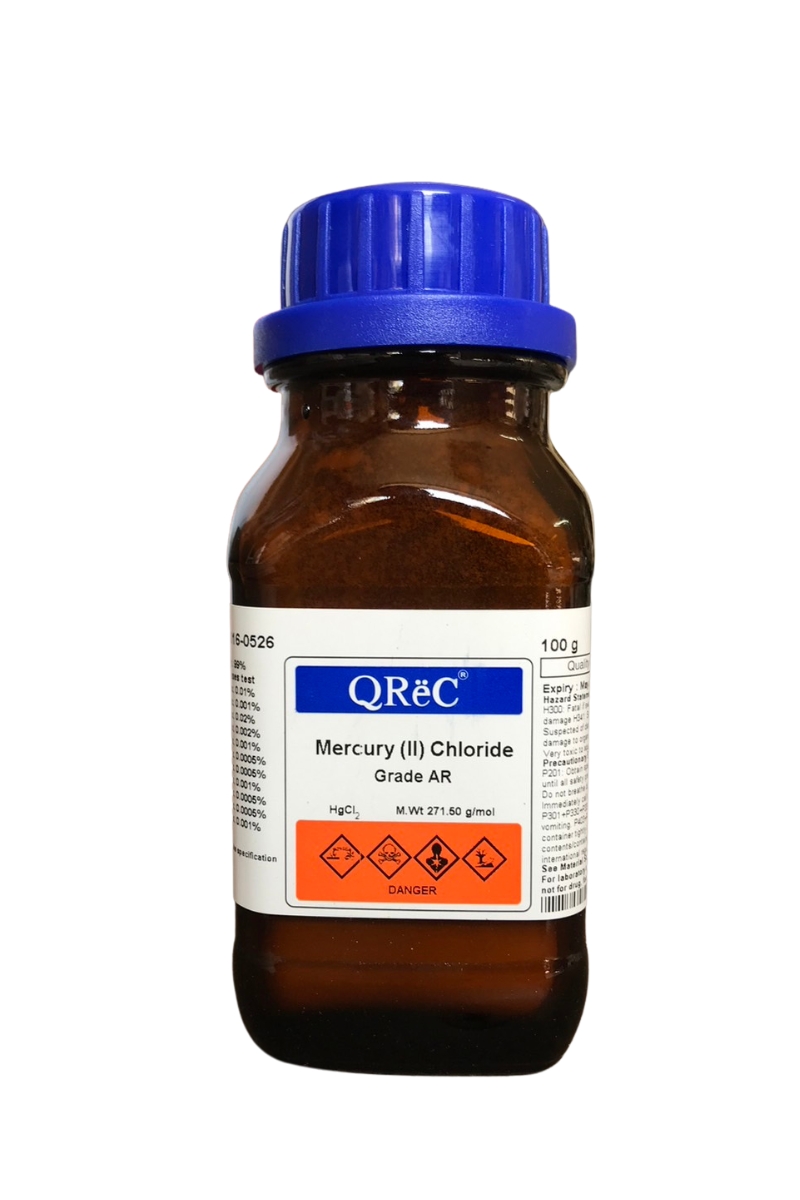 Mercury (II) Chloride, AR 100 g. QReC™