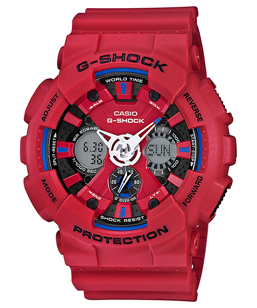 CASIO G-SHOCK นาฬิกาข้อมือ นาฬิกากันน้ำ นาฬิกาของแท้ ประกันศูนย์ CMG 1 ปี รุ่น GA-120TR-4A นาฬิกาสีแดง