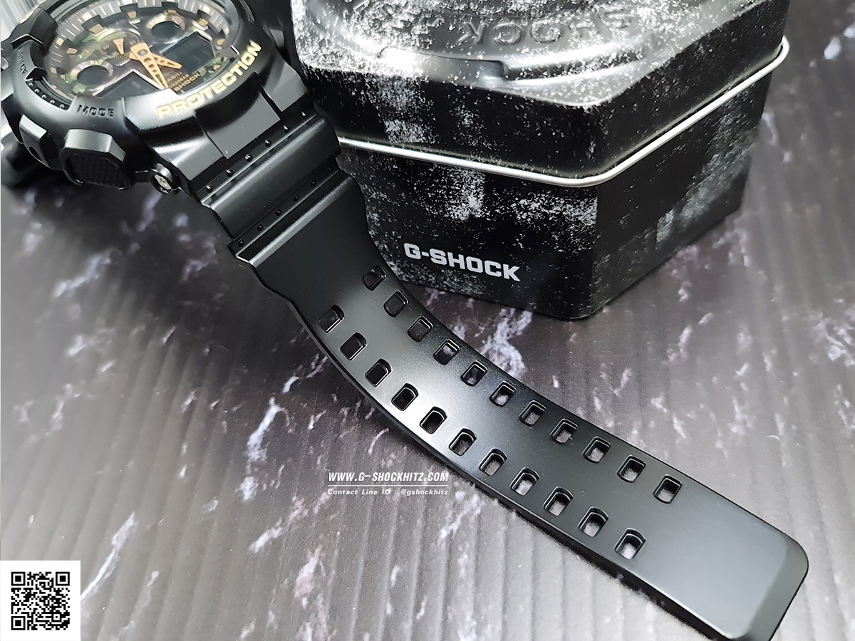 CASIO G-SHOCK นาฬิกาข้อมือ นาฬิกากันน้ำ นาฬิกาของแท้ ประกันศูนย์ CMG 1 ปี รุ่น GA-100CF-1A9 นาฬิกาสีดำ