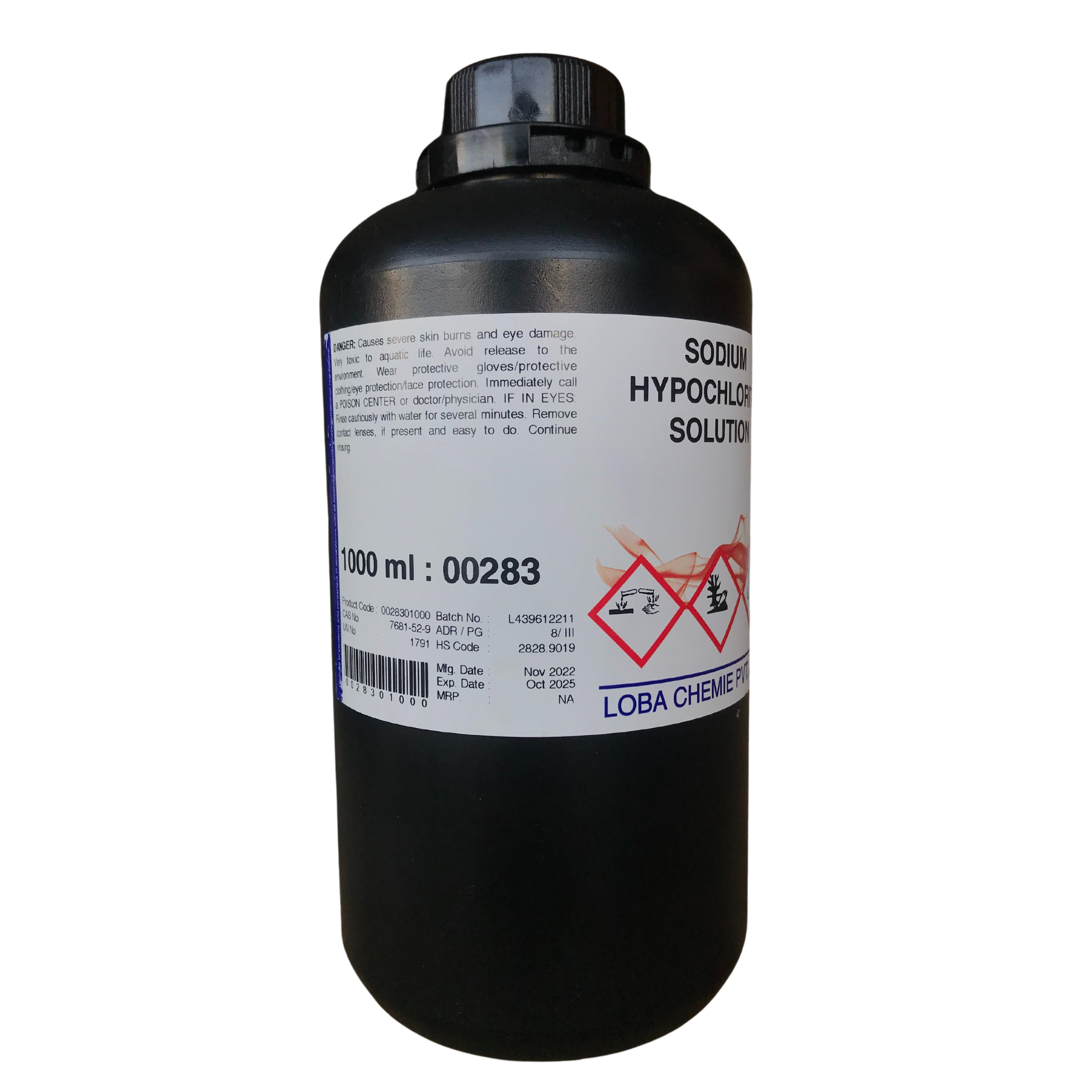 Sodium Hypochlorite Solution, Lab 1 L. Loba Chemie™