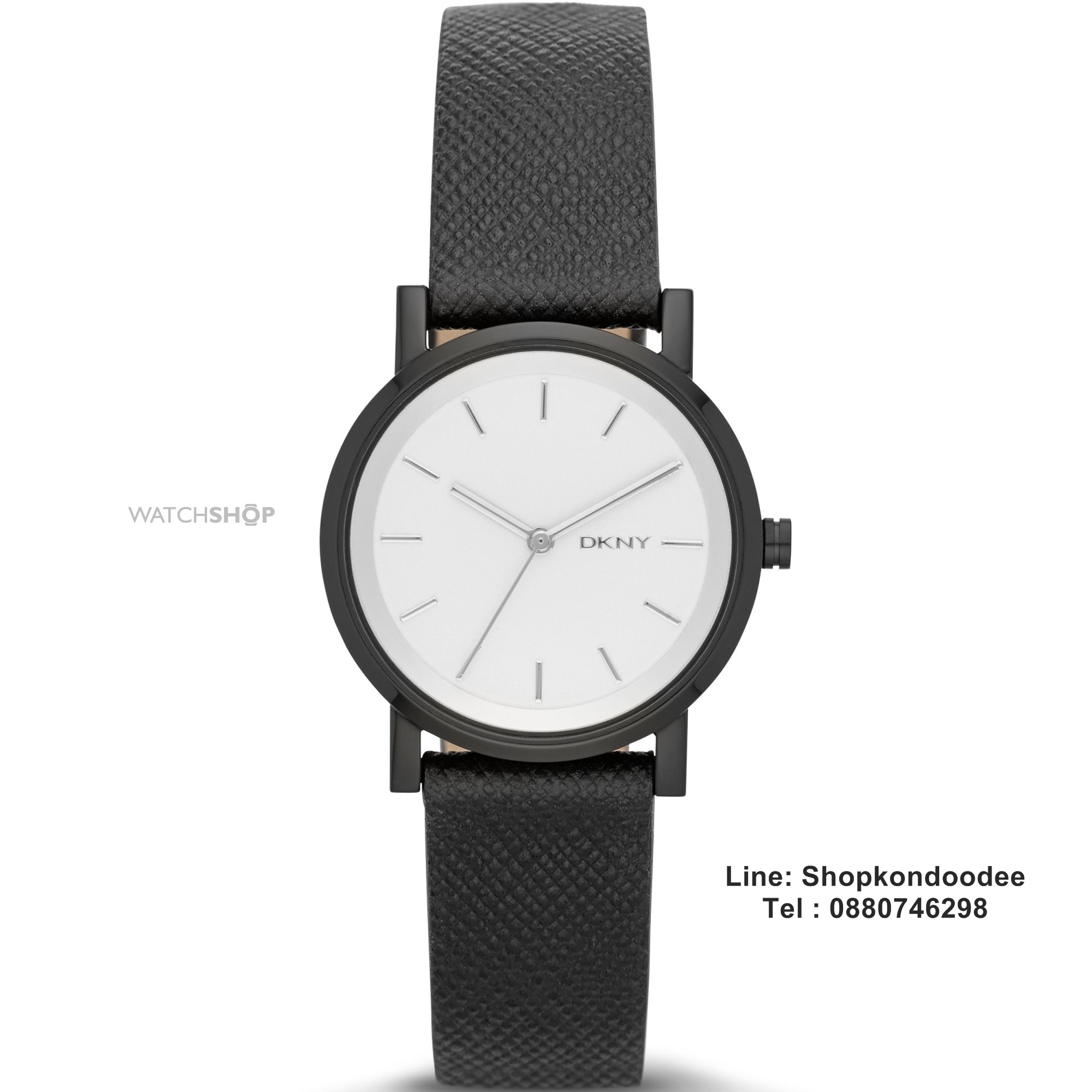 DKNY NY2186 Women's Quartz Analogue Watch-Black Leather Strap