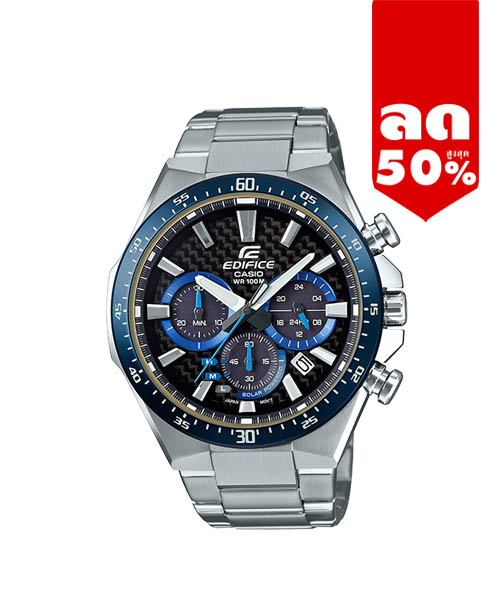 CASIO EDIFICE นาฬิกาข้อมือ นาฬิกากันน้ำ นาฬิกาของแท้ ประกันศูนย์ CMG 1 ปี รุ่น EQS-800CDB-1B นาฬิกาสีเงิน