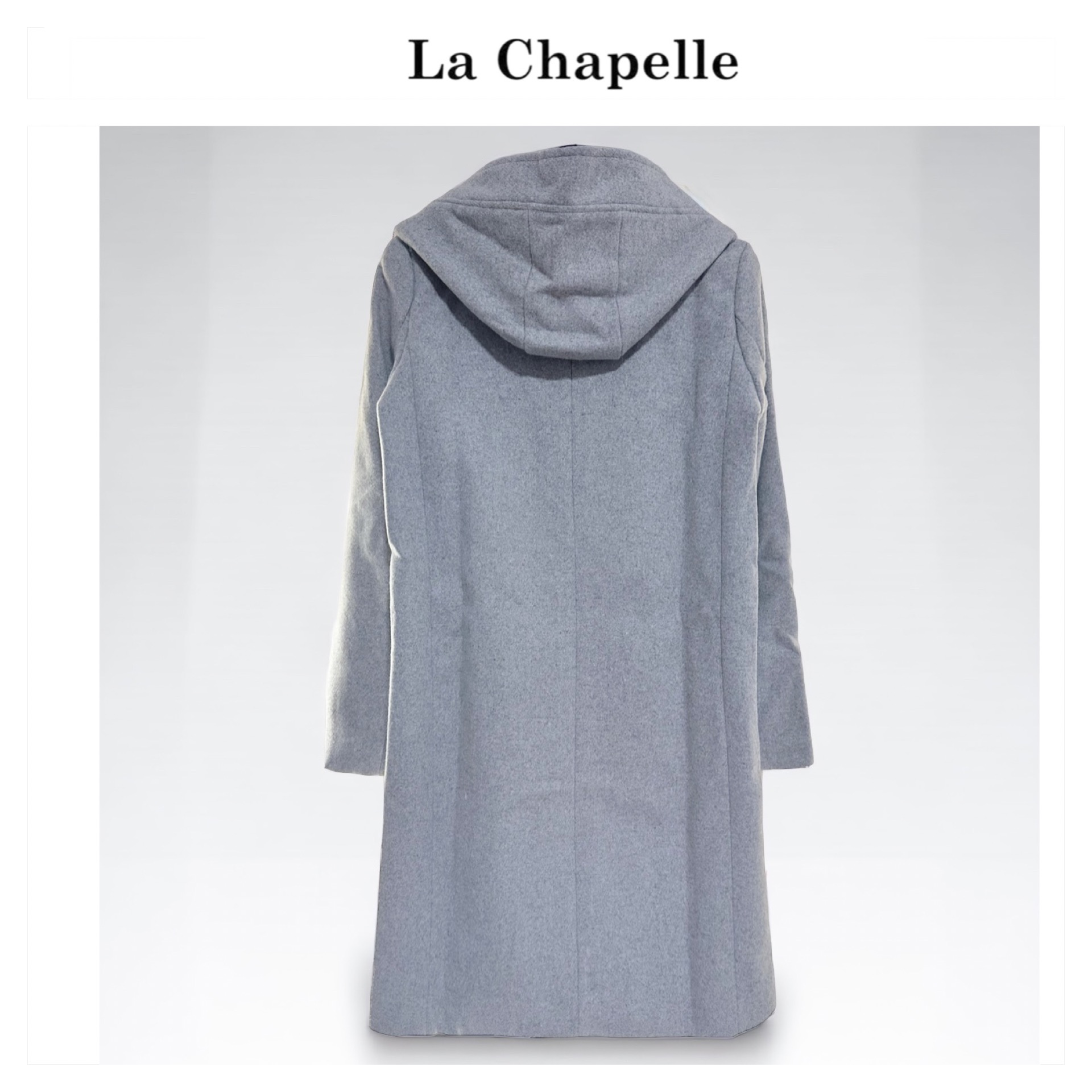 เสื้อโค้ท peacoat เสื้อโค้ทเฟอร์ โค้ทสักหลาดสีเทาอ่อน แบรนด์ La chapelle