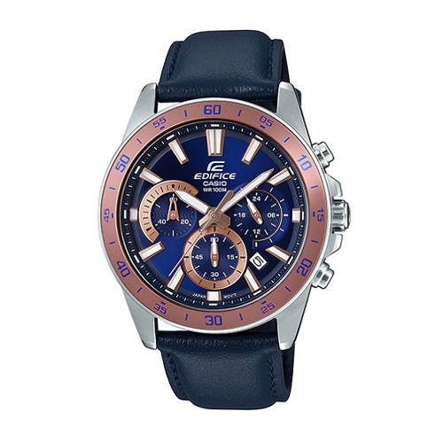 CASIO EDIFICE นาฬิกาข้อมือ นาฬิกากันน้ำ นาฬิกาของแท้ ประกันศูนย์ CMG 1 ปี รุ่น EFV-570L-2B นาฬิกาสีน้ำเงิน