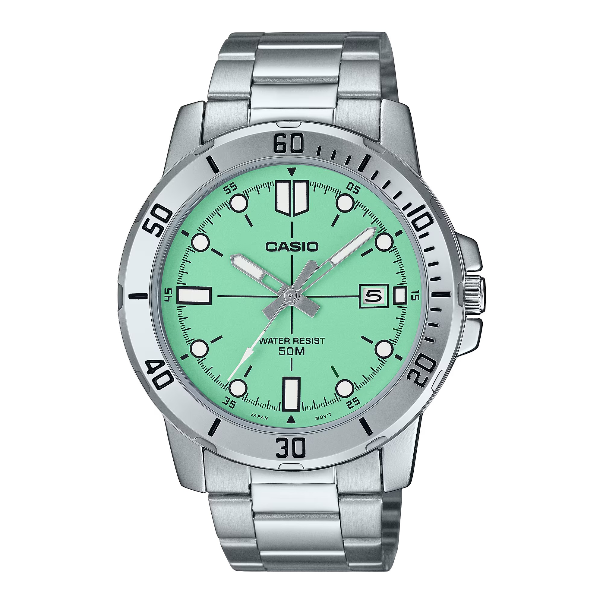 CASIO MID YEAR SALE นาฬิกาคาสิโอ พร้อมส่ง นาฬิกาข้อมือ นาฬิกากันน้ำ นาฬิกาของแท้ BTS ประกันศูนย์ CMG 1 ปี รุ่น MTP-VD01D-3E1 นาฬิกาสีเงิน