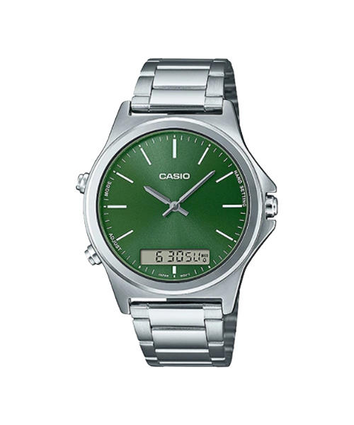 CASIO MID YEAR SALE นาฬิกาข้อมือ พร้อมส่ง นาฬิกากันน้ำ นาฬิกาของแท้ ประกันศูนย์ CMG 1 ปี รุ่น MTP-VC01D-3E นาฬิกาสีเงิน