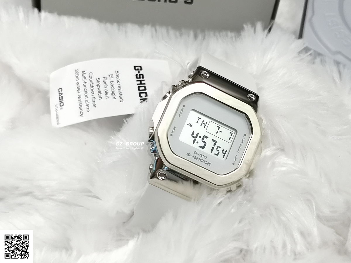 CASIO MID YEAR SALE G-SHOCK พร้อมส่ง นาฬิกาข้อมือ นาฬิกากันน้ำ นาฬิกาของแท้ ประกันศูนย์ CMG 1 ปี รุ่น GM-S5600G-7 นาฬิกาสีเงิน