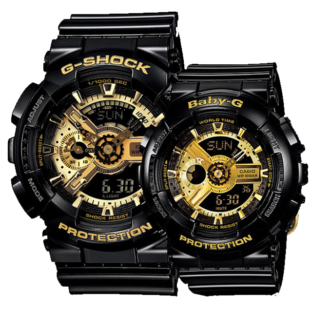CASIO G-SHOCK นาฬิกาข้อมือ นาฬิกากันน้ำ นาฬิกาของแท้ ประกันศูนย์ CMG 1 ปี รุ่น GA-110GB-1 / BA-110-1A นาฬิกาสีดำ
