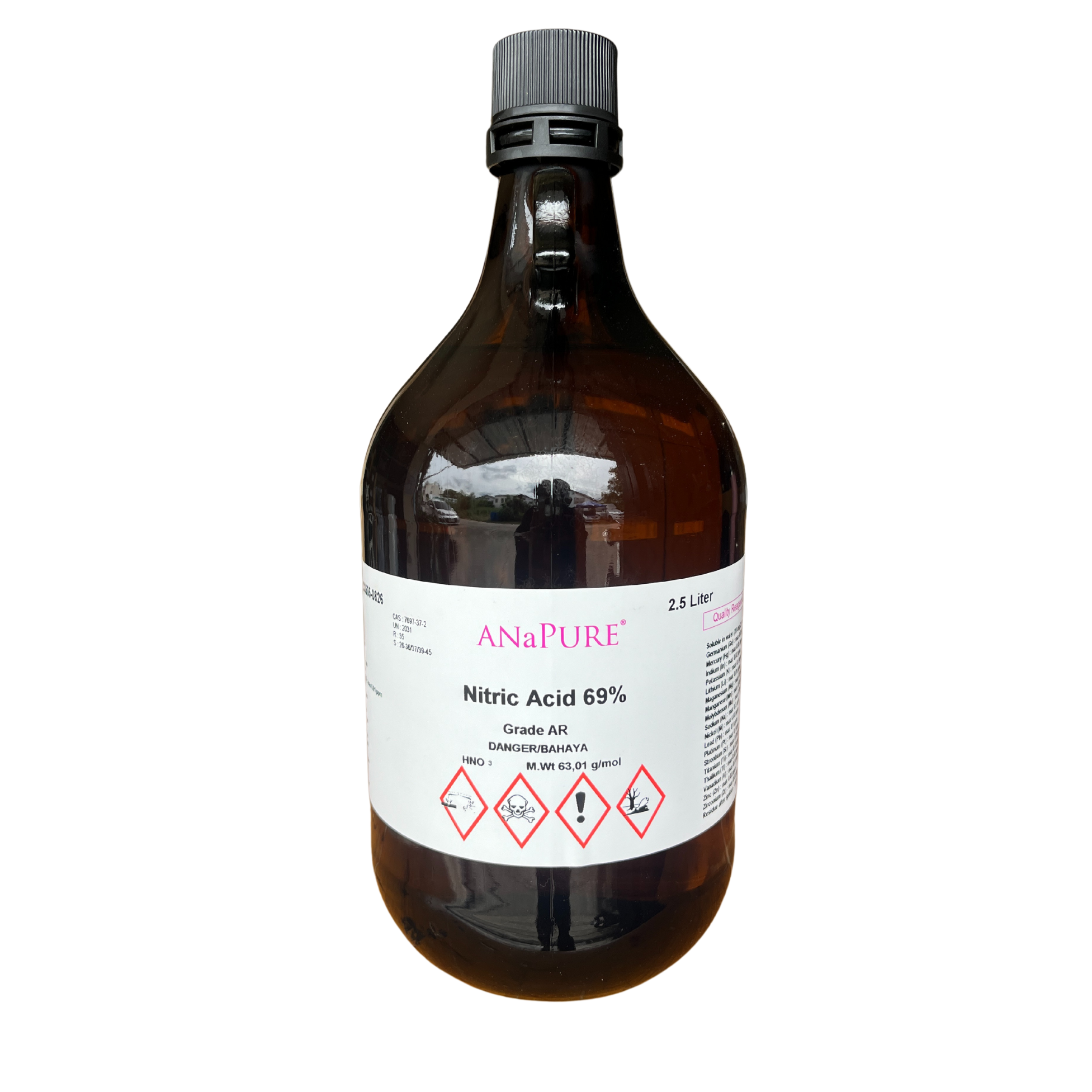 Nitric Acid 69%, AR 2.5 L. ANaPURE™
