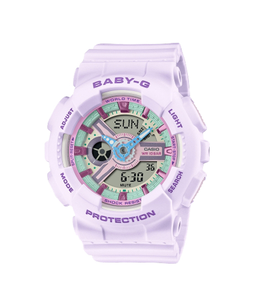CASIO นาฬิกาคาสิโอ นาฬิกาข้อมือ นาฬิกากันน้ำ นาฬิกาของแท้ ประกันศูนย์ CMG 1 ปี รุ่น BA-110XPM-6A นาฬิกาสีม่วง