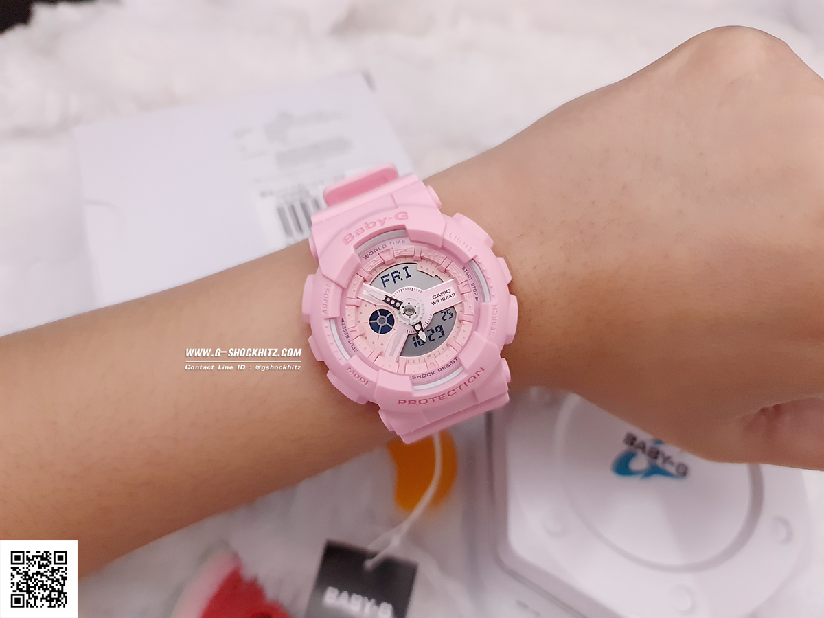 CASIO MID YEAR SALE BABY-G พร้อมส่ง นาฬิกาข้อมือ นาฬิกากันน้ำ นาฬิกาของแท้ ประกันศูนย์ CMG 1 ปี รุ่น BA-110-4A1 นาฬิกาสีชมพู